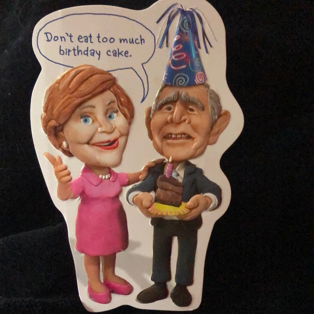 Vintage George W & Laura Bush birthday card.  New with envelope.